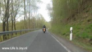 Peer on BMW R1100RS motorcycle in Sauerland Germany