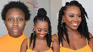 Easiest DIY Jumbo Senegalese Twist on short 4c natural hair - Protective Style Tutorial