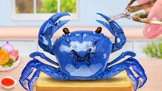 Blue Crab VS King Crab  How To Make Miniature Steamed Crabs Best Recipe  Sunny Tiny Food