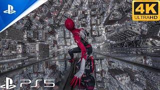 Spiderman 2 Ps5 Slim Advanced suit 4K realistic graphics gameplay