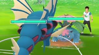 100iv Mega gyarados v/s 100iv Mega venusaur epic battle match pokemon go.