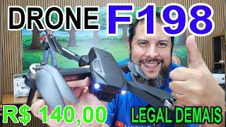 Drone F198 como ligar como configurar todas as funções do controle teste completo Drone baratinho