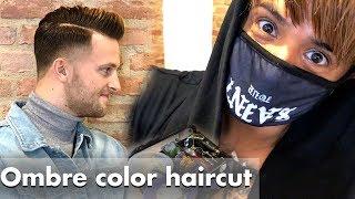 Perfect haircut made with hair dye, tweezers and lots of passion for mens hair ombre color