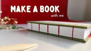 Make a rose book with me  bookbinding with gentle music