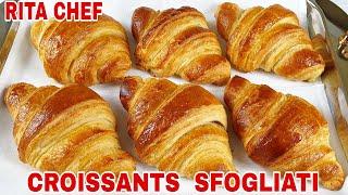 CROISSANTS SFOGLIATI CON SFOGLIATURA FACILERITA CHEF | Senza planetaria.