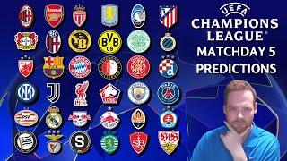 My Champions League Matchday 5 Predictions