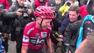 The celebration of Christopher Froome at the Angliru - Vuelta a España / Tour of Spain 2017