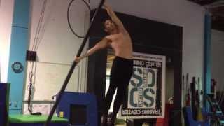 Accro Brandon on a PoleSleeves Swinging Pole