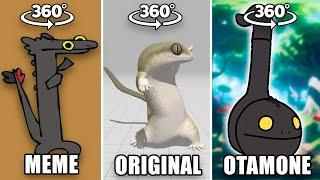 Original Toothless Dancing vs Lizard Meme vs Otamatone 360º VR