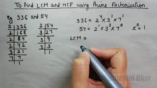 LCM and HCF using Prime Factorisation