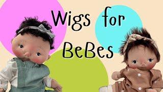 Sewing Wigs on Cloth Dolls - Faux Fur Wig + Mohair Wig for BeBes