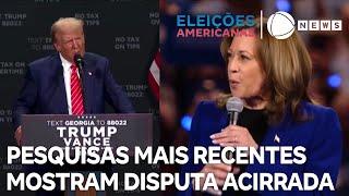 Pesquisas mais recentes mostram disputa acirrada para as eleições americanas