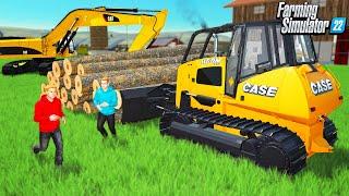 OUR "BULLDOZER" RIPPIN' THROUGH THE WOODS! NEW $350,000 DOZER ON FLAT SURVIVAL - Farming Simulator