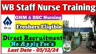 SAIL  Staff Nurse VacancySAIL Nurse Vacancy 2024Nursing Training