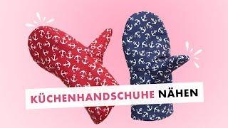 Ofenhandschuhe nähen mit Ankermotiv - kostenloses Schnittmuster