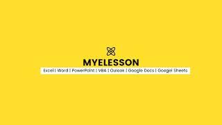 Myelesson Live Excel Training SSession