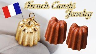 Polymer clay Earrings Tutorial: French Caneles de Bordeaux