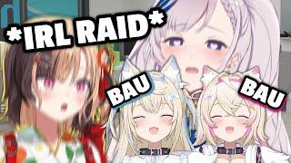 Fuwamoco IRL Raid Reine and Gigi Of-Collab and surprised the hell out of them...