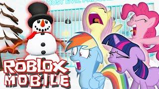 My Little Pony TRY ESCAPE SNOWMAN'S BARRY'S PRISON ON MOBILE PHONE in Roblox