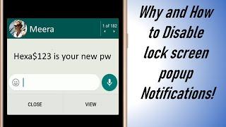 Why and how to Disable lock screen popup notifications