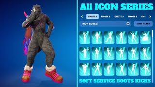 Fortnite GODZILLA Skin Doing All Icon Series Dances & Emotes With Soft Service Boots Kicks