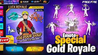 EMOTE SPECIAL GOLD ROYAL || FREE FIRE GOLD SPIN EVENT || FF NEXT MOCO STOR CONFIRM DATE