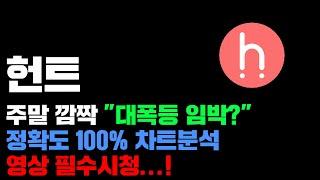 헌트 [긴급] 주말 "대폭등" 가능성 높다..! 정확도 100% 차트분석, 영상 필수시청 #코인시황