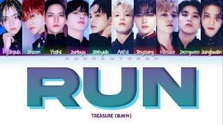 TREASURE 트레저 " RUN " Lyrics (ColorCoded/ENG/HAN/ROM/가사)