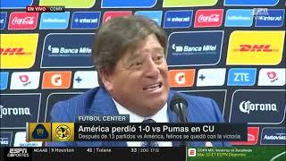 Piojo Herrera Enojado con Periodista en Conferencia, Pumas vs America 1-0