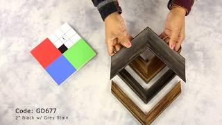 Corner Samples - Custom-made Wood Picture Frames: 1-1/8" and 2" Inward curve Kyoto II Collection