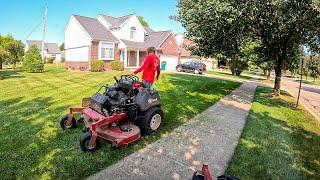 A Day In The Life As A Lawn Care Owner! [New Commercial Client!]