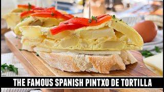 Spain's No.1 Tapas Dish! Pintxo de Tortilla con Queso y Pimientos