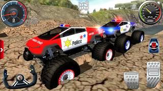 Impossible Police Car Driver - Dirt Tesla Monster Truck Racing Simulator 2024 - Android GamePlay