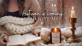  Cosy & Rainy READ WITH ME  Early Autumn Days Ambience, Gentle music & rain sounds, 1hr reading