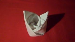 How To Fold Napkins - Bishop's Hat (Napkin Folding)