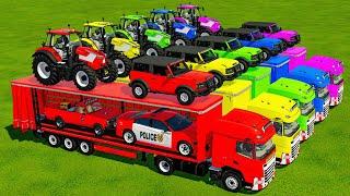 TRANSPORTING COLOR CHEVROLET, DACIA, AUDI, DACIA, CHEVROLET INTO GARAGES! - Farming Simulator 22