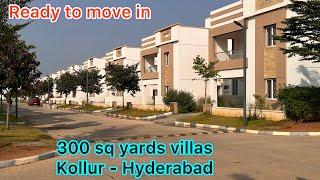 || 300 sq yards || 3 bhk villas for sale in gated community, Kollur , Hyderabad. 678 villa community