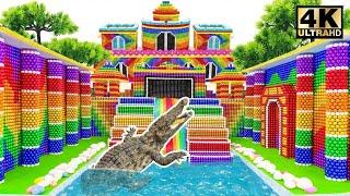 How To Make The BEST Minecraft Mansion Has Rainbow to Pool Of Crocodile From Magnet Balls