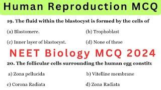 Human Reproduction MCQ | Biology MCQ 2024 | NEET 2024 MCQ | Class 12 Biology MCQ