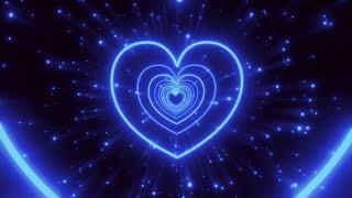 Neon Lights Love Heart Tunnel Blue Heart Background  corazones azules | Blue Screensaver