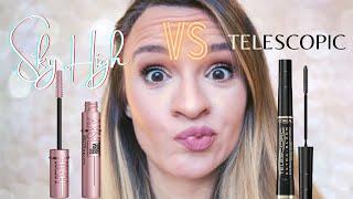 Maybelline Sky High VS L'oreal Telescopic Mascara| First Impression, Review & Comparison (Wear test)