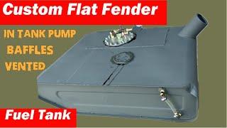 Custom Flat Fender Fuel Tank, in tank pump, baffles, vented, fuel cell, EFI, Sniper 2, vintage jeep