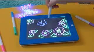 Magic Sketch Pad – Magic Light-up LED Pad Draw Sketch Doodle Kids Learning Tablet