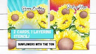 Layering Stencil Magic: Sunflower Fields