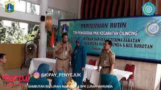 Sambutan IBU Lurah & Bpk Lurah MARUNDA Pelantikan & SERAH Terima Jabatan Ketua TP PKK Kel. SUKAPURA