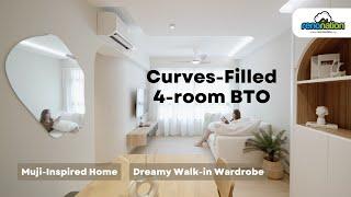 Tour a Muji-Inspired, Curves-Filled 4-room BTO with a Dreamy Walk-in Wardrobe