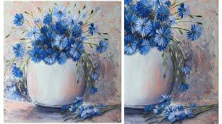 How to paint Flowers / Easy art with acrylic paint