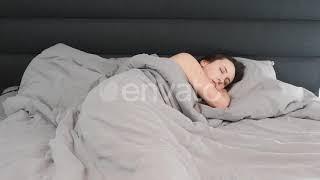 Timelapse of female sleeping on empty bed. | Stock Footage - Envato elements