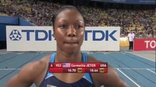 Carmelita Jeter wins the Women's 100m Final