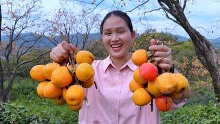 The persimmons are red,so I make persimmon cakes.So delicious!